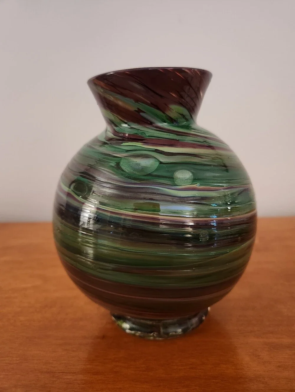 Studio Hand Blown Glass Vase - One Of A Kind